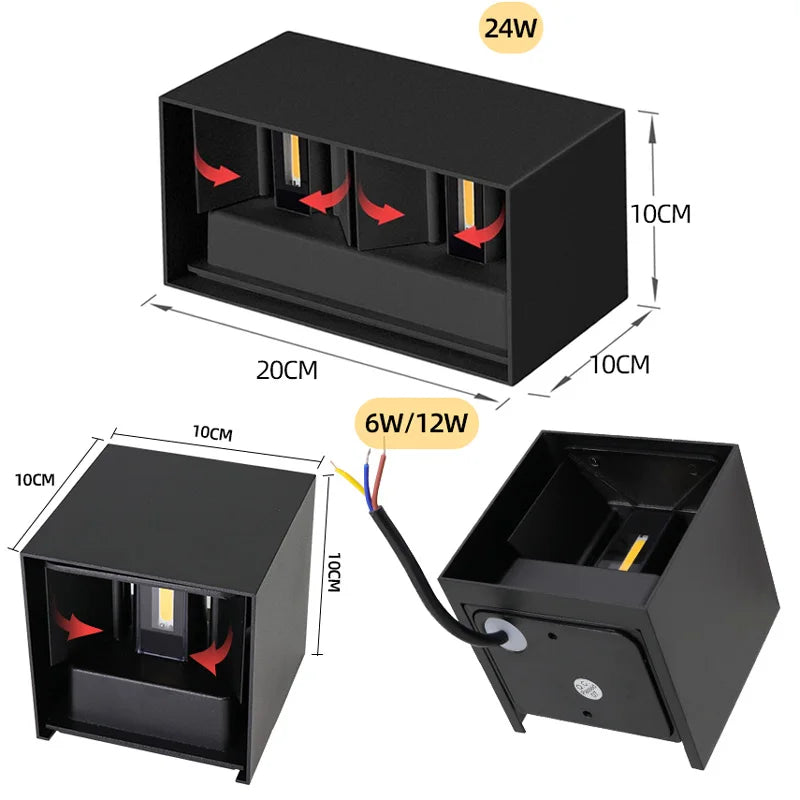LED Gartenwandleuchte Aluminium klein