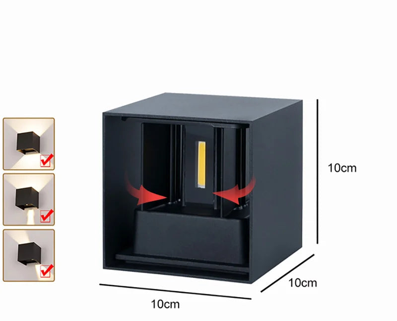 LED Gartenwandleuchte Aluminium klein