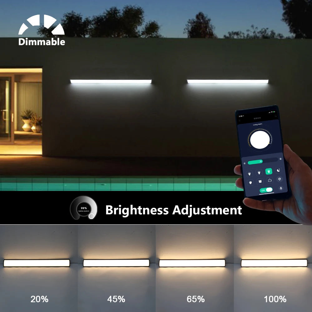 Lange Gartenwandleuchte, Außenbeleuchtung