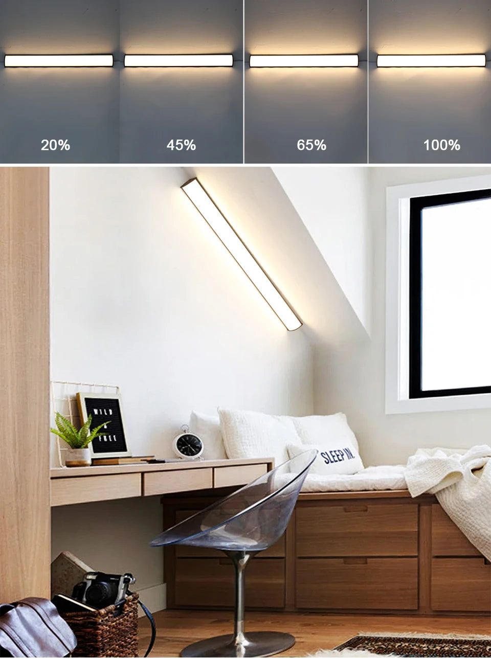 Lange Gartenwandleuchte, Außenbeleuchtung