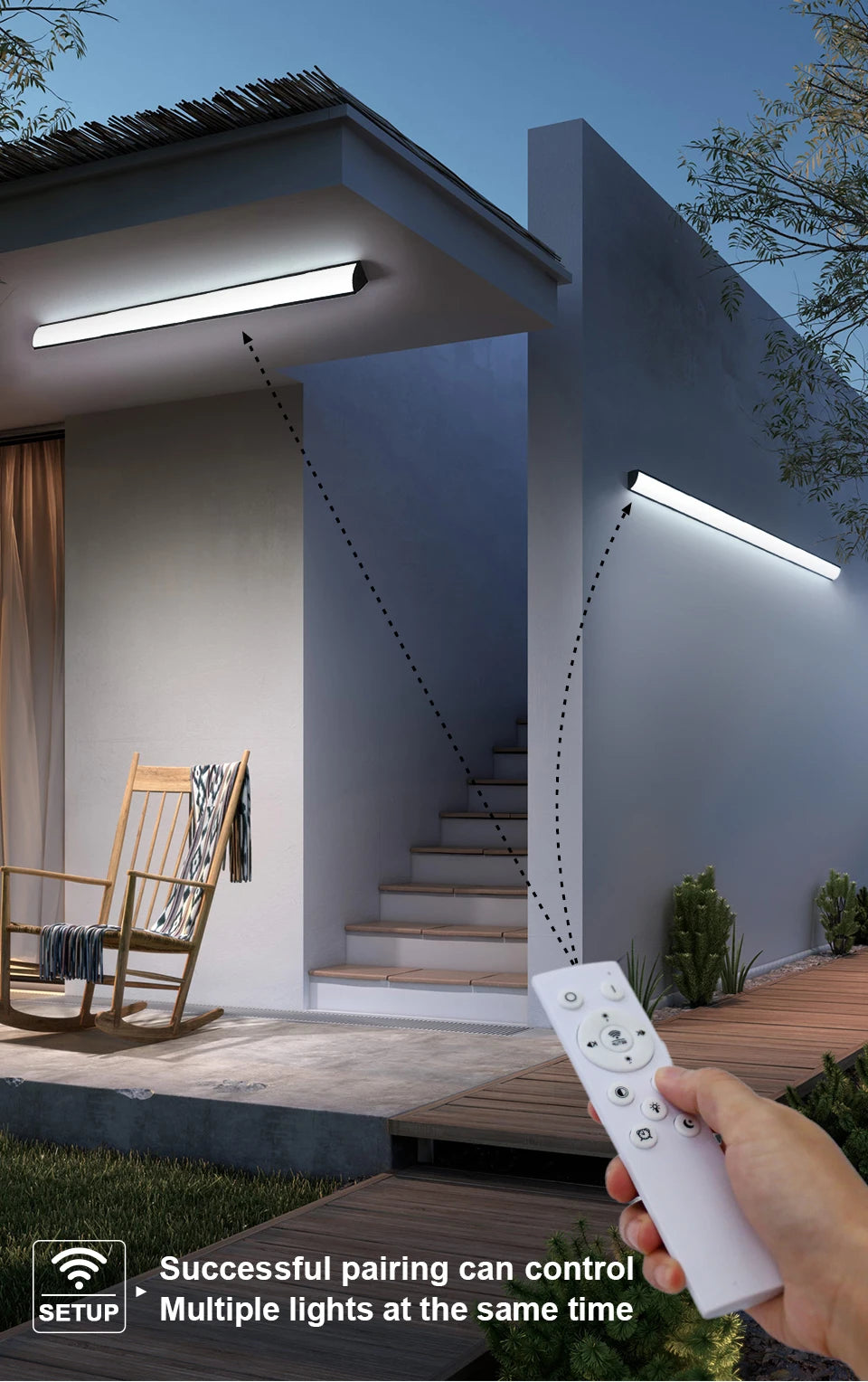 Lange Gartenwandleuchte, Außenbeleuchtung