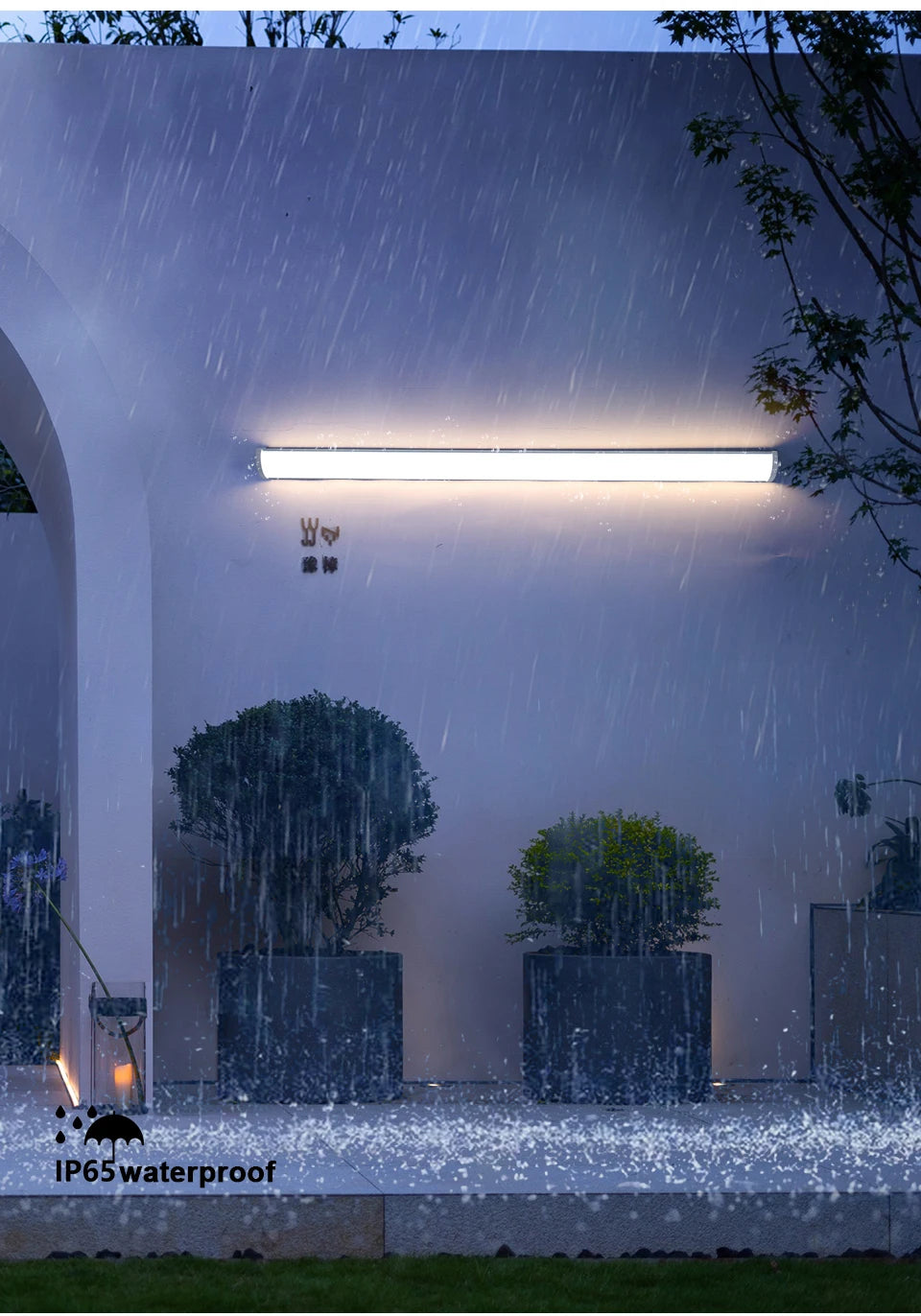 Lange Gartenwandleuchte, Außenbeleuchtung